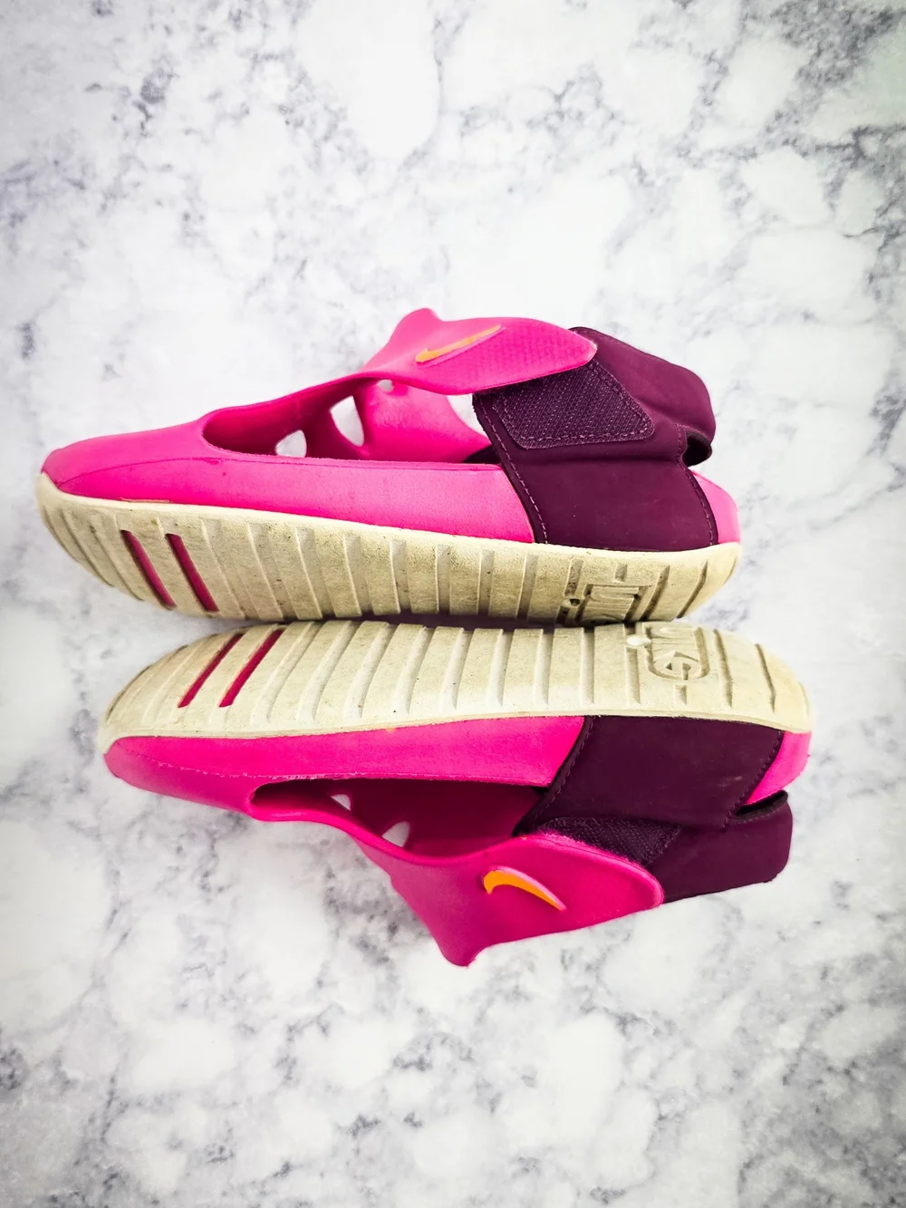 Nike Aqua Swoosh Kids Sandals - Pink - Size 2Y